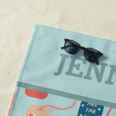 ブックと読のテーマ付きブックマパターン(の模様が)あるーク ビーチタオル (インサイチュ)