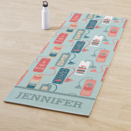 ブックと読のテーマ付きブックマパターン(の模様が)あるーク ヨガマット