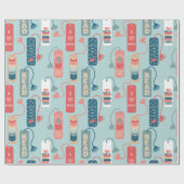 ブックと読のテーマ付きブックマパターン(の模様が)あるーク ラッピングペーパー (フラット)