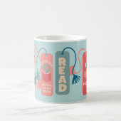 ブックと読のテーマ付きブックマ図解入りの、写真付きのーク コーヒーマグカップ (中央)