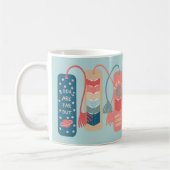 ブックと読のテーマ付きブックマ図解入りの、写真付きのーク コーヒーマグカップ (左)