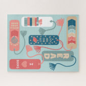 ブックと読のテーマ付きブックマ図解入りの、写真付きのーク ジグソーパズル (横)