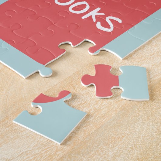 ブックと読のテーマ付きブックマ図解入りの、写真付きのーク ジグソーパズル (側面)