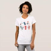 ブックと読のテーマ付きブックマ図解入りの、写真付きのーク Tシャツ (正面フル)