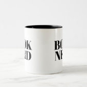 ブックのおたくのマグ |かわいい本の恋人のスローガンMUG ツートーンマグカップ (中央)