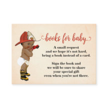 ブックのオウムを持ってくる消防士の赤ちゃんシャワーカード