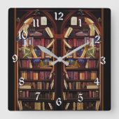 ブックのノック本棚 スクエア壁時計 (正面)