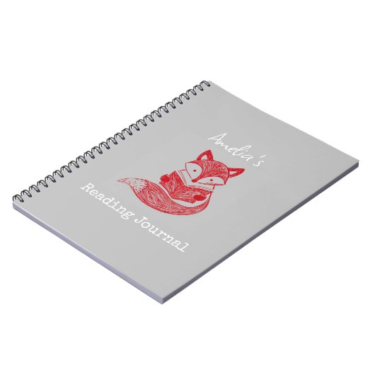 ブックのノートパーソナライズされた付き読キツネ ノートブック (左側)