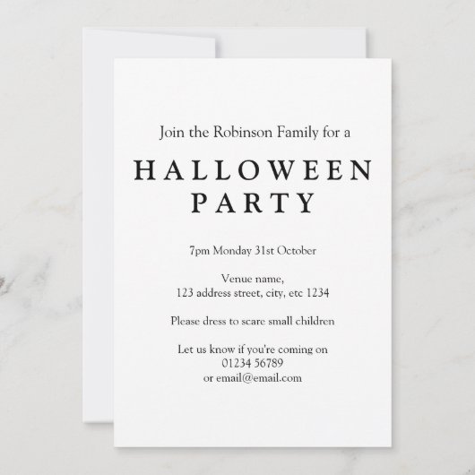 ブックのハロウィーンの招待の辞書定義 招待状 (裏面)