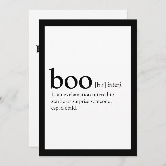 ブックのハロウィーンの招待の辞書定義 招待状 (正面/裏面)