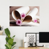 ブックのページをハート化する ポスター (ホームオフィス)