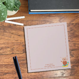 ブックの上の小さなフクロウ先生メモ帳 ノートパッド