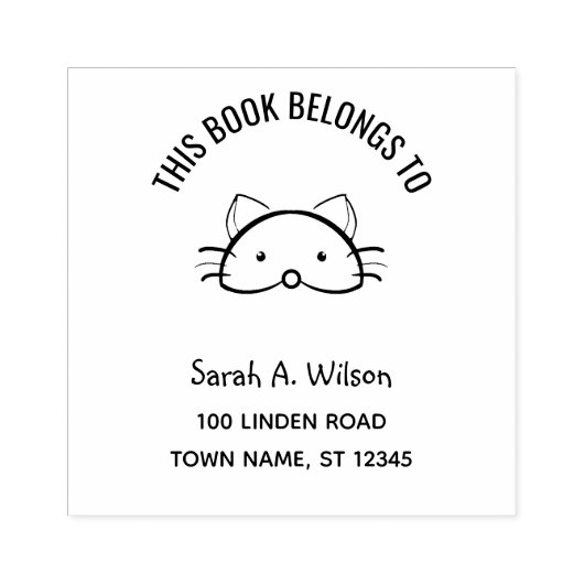 ブックの名前アドレス蔵書票おもしろいCat ラバースタンプ (インプリント)