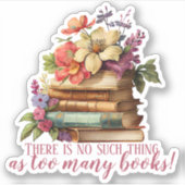 ブックの恋人あまりにも多くの本のフローラカット シール (正面)
