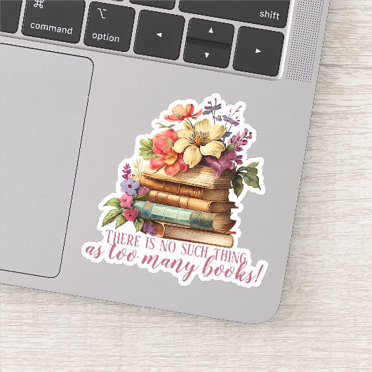 ブックの恋人あまりにも多くの本のフローラカット シール (詳細)