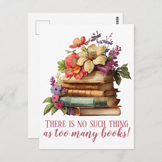 ブックの恋人が多すぎるブックフローラ ポストカード (正面/裏面)