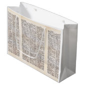 ブックの恋人の辞書ページ抱き枕 ラージペーパーバッグ (正面アングル)