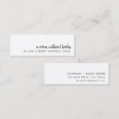 ブックの恋人 | ミニマルモダンリストミニブックマークカード スキニー名刺 (正面/裏面)