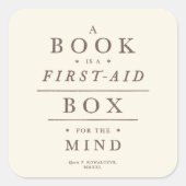 ブックの救急箱のヴィンテージ引用文 スクエアシール (正面)