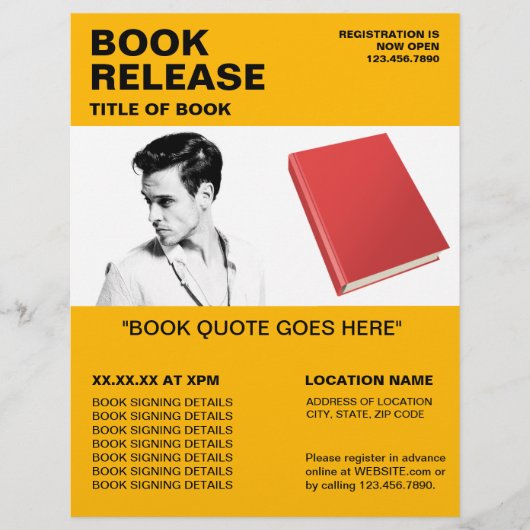 ブックの署名とリリースのフライヤー – 作家コレクション チラシ (正面)