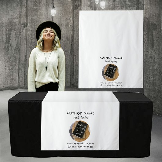 ブックの署名作家プロモーションテーブルランナーバナー タペストリー