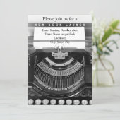 ブックの起動パーティの招待状タイプライター 招待状 (スタンド正面)