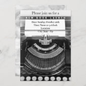 ブックの起動パーティの招待状タイプライター 招待状 (正面/裏面)