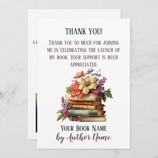 ブックの起動パーティーありがとうございます 招待状 (正面/裏面)