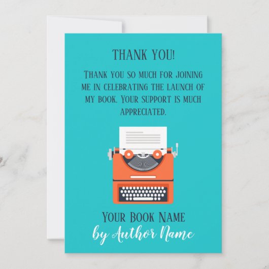 ブックの起動パーティーサンキューカード 招待状 (正面)