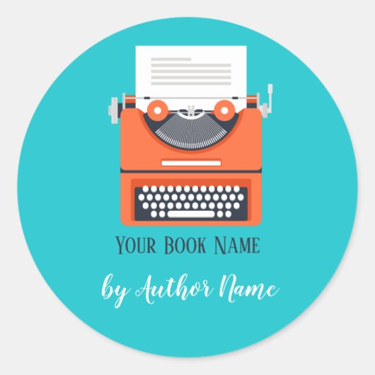 ブックの起動パーティータイプライター ラウンドシール (正面)