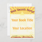 ブックの起動パーティー インビテーションポストカード (正面/裏面)