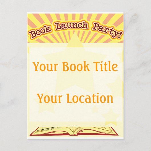 ブックの起動パーティー インビテーションポストカード (正面)
