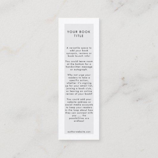 ブックの起動作家プロモーションミニブックマークカード スキニー名刺