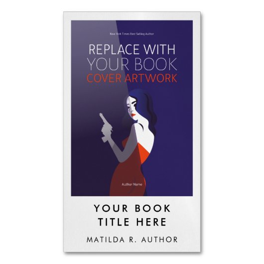 ブックの起動 |作家のプロモーションカバーのアートワーク マグネット名刺 (正面縦)