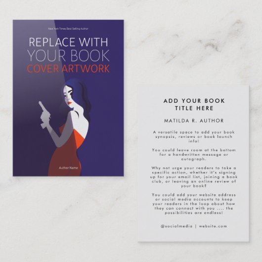 ブックの起動 |作家のプロモーションカバーのアートワーク 名刺 (正面/裏面)