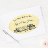 ブックはヴィンテージブックに属カスタムする蔵書票 楕円形シール (封筒)