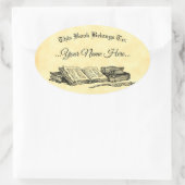 ブックはヴィンテージブックに属カスタムする蔵書票 楕円形シール (バッグ)