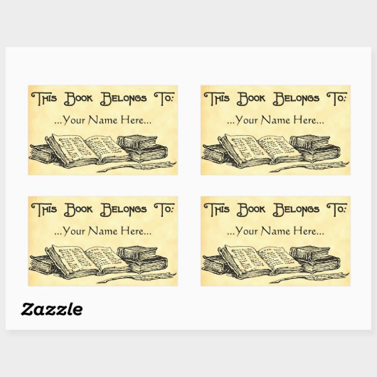 ブックはヴィンテージブックに属カスタムする蔵書票 長方形シール (シート)