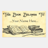 ブックはヴィンテージブックに属カスタムする蔵書票 長方形シール (正面)