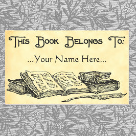 ブックはヴィンテージブックに属カスタムする蔵書票 長方形シール