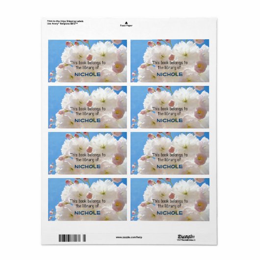 ブックは名前ラベルのライブラリに属している ラベル (フルシート)