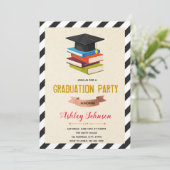 ブックをテーマにした卒業招待状 招待状 (スタンド正面)