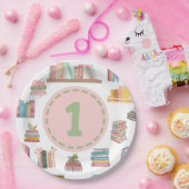 ブックをテーマにした最初の誕生日プレート ペーパープレート (パーティー)