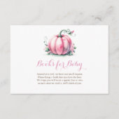 ブックを贈ろう ベイビーシャワーのカード – ピンクのパンプキン エンクロージャーカード (正面)