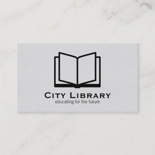 ブックを開く(グレーのテクスチャ) 名刺 (正面)