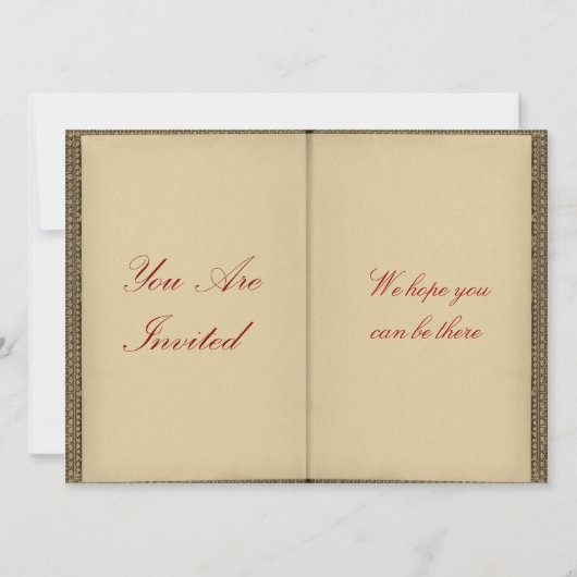 ブックを開く-ヴィンテージスタイル招待状 招待状 (正面)