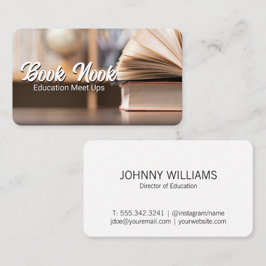 ブックを開く | 教育学の 名刺 (正面/裏面)
