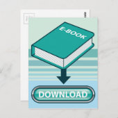 ブックアイコン付き電子ブックボタンのダウンロード ポストカード (正面/裏面)