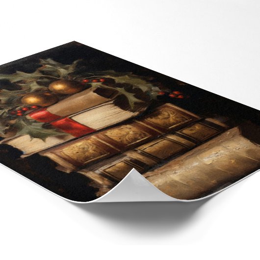 ブックアートスチルライフクリスマスポスター ポスター (角)