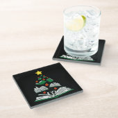 ブックイッシュクリスマスツリーIII ガラスコースター (アングル)